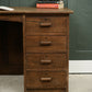Old Oak Kneehole Desk with Drawers - Lovely Patina