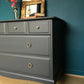 Dark grey solid mahogany stag Chest Of Drawers