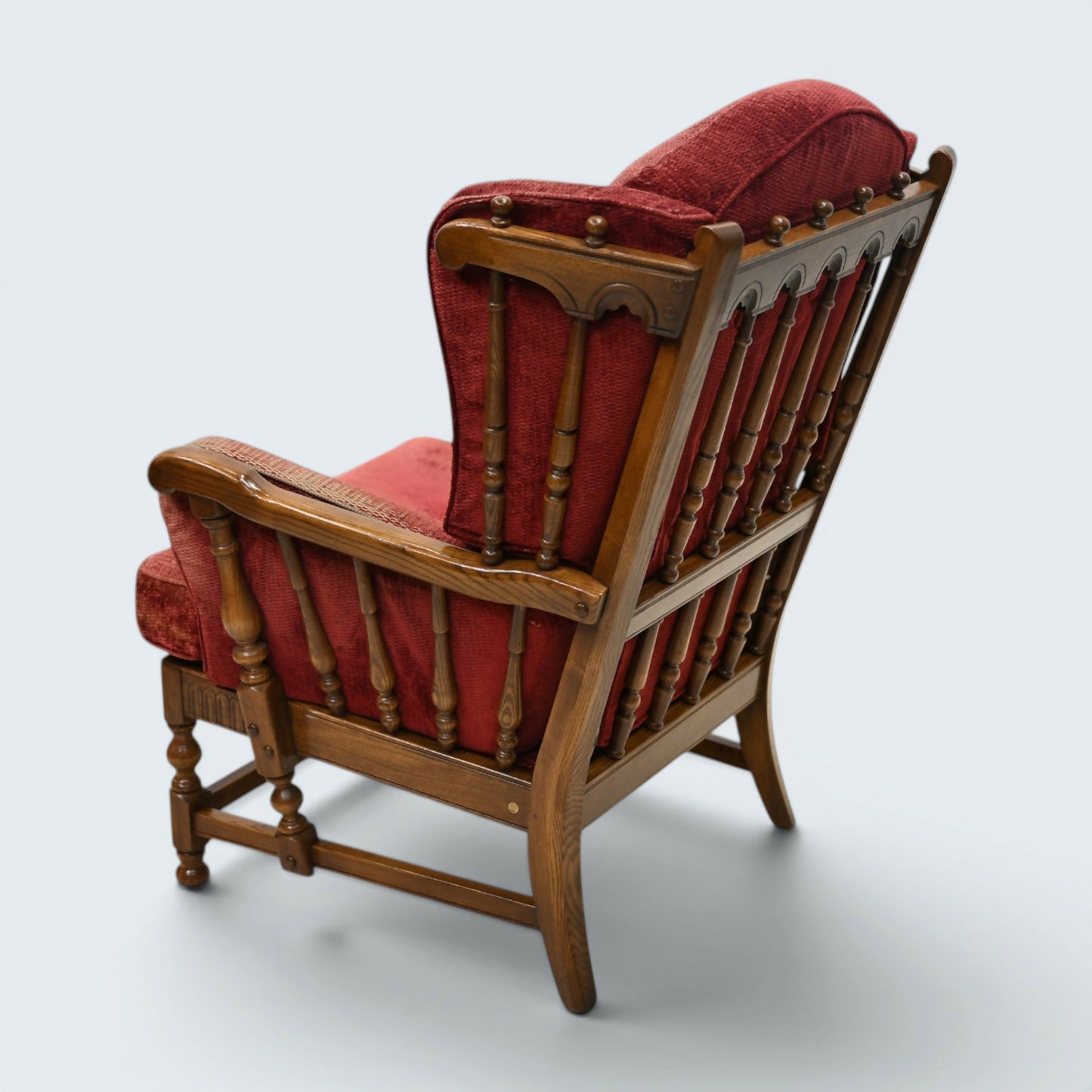 Ercol Cloister Wing Back Easy Fireside Armchair Red Golden Dawn *FREE Delivery