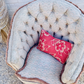 Stunning Vintage Hollywood Revival Scalloped Armchair In Pink And Blue