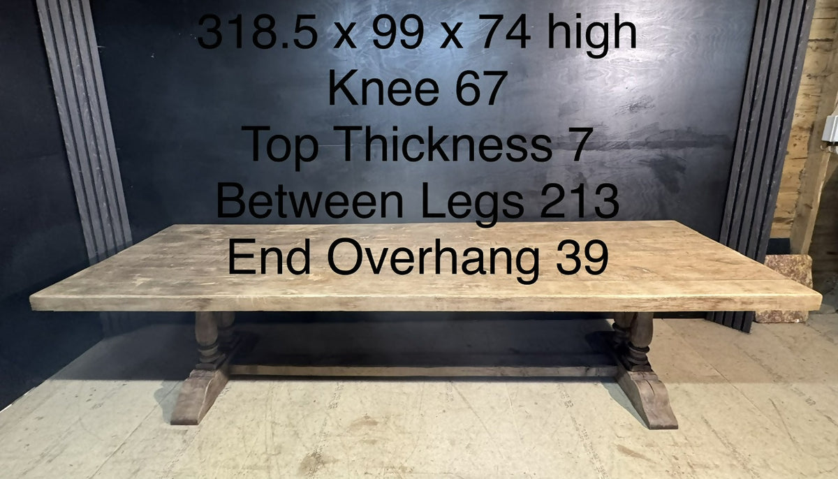 Incredible Huge 3.2 x 1 Meter Oak Farmhouse Dining Table