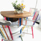 Rainbow Colour Solid Wood Farmhouse Dining Table And Chairs