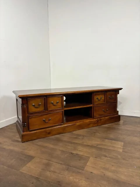 Contemporary Mahogany Flat TV Stand / Media Unit