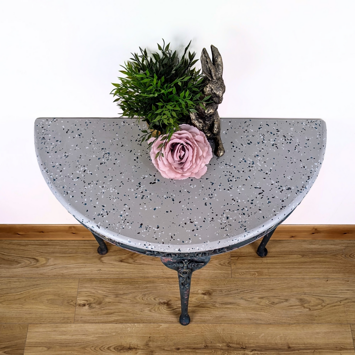 Terrazzo console table - very high front