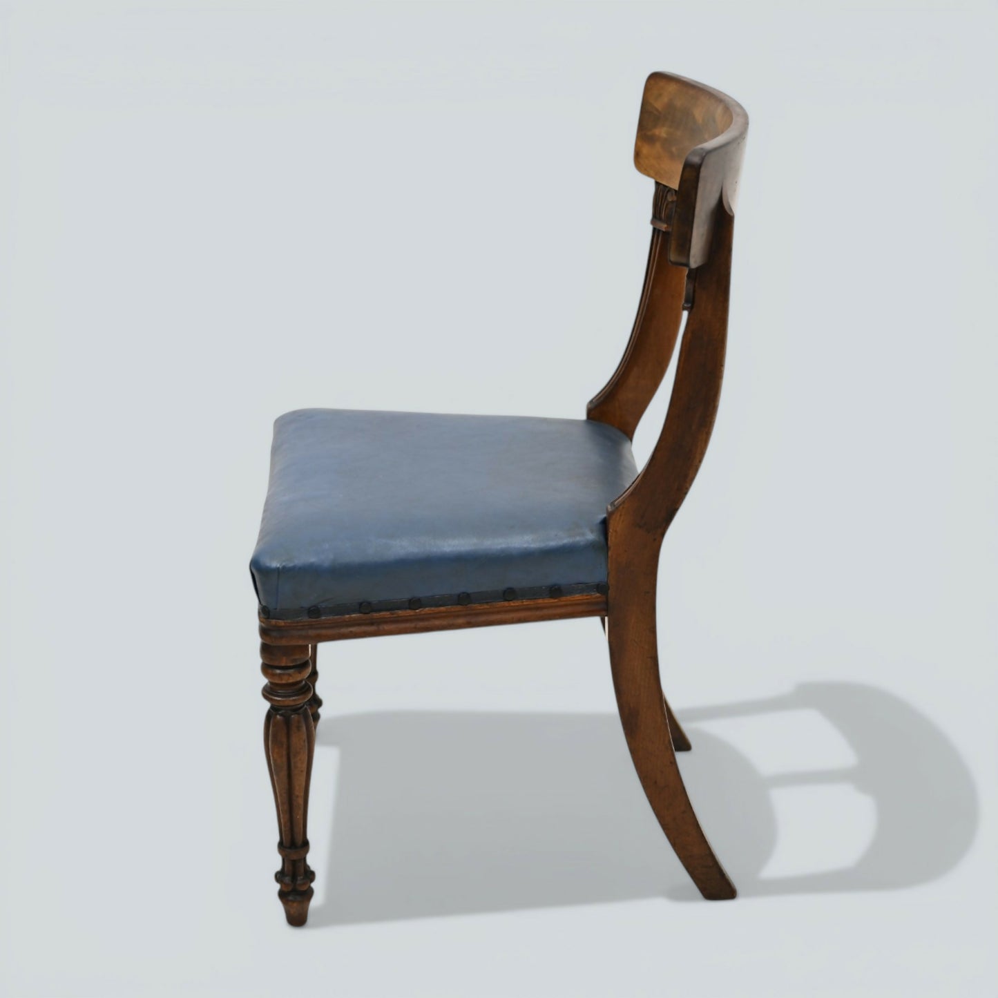 Early Victorian Dining Chairs Mahogany Faux Leather Upholstery FREE UK Delivery