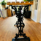 Hallway Occasional Patio Table Cast Iron and Oak Wood