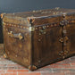 Handmade handcrafted luxury belted coffee table trunk