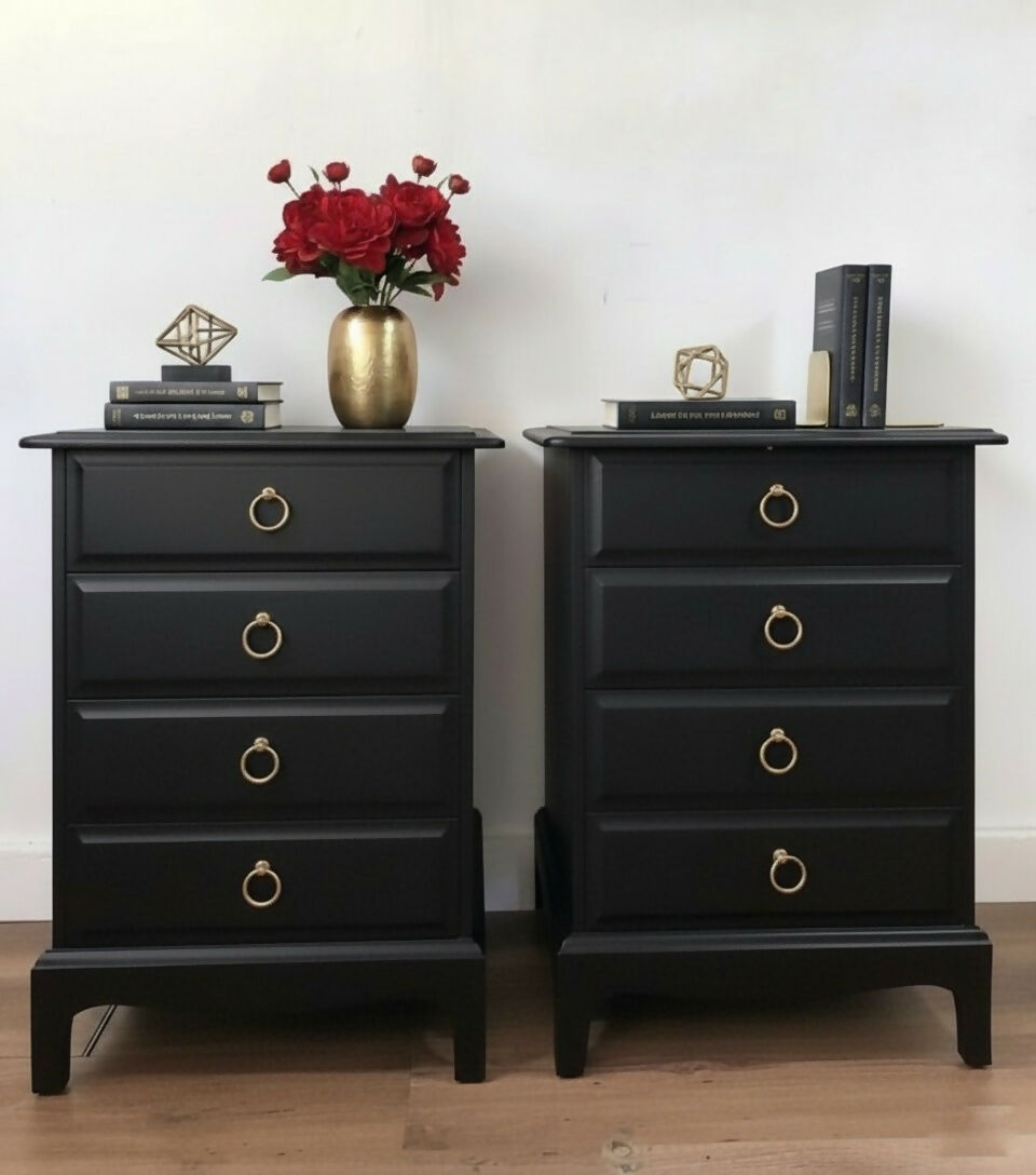 Stag minstrel black bedside cabinets