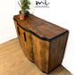 Refinished Art Deco Burl Walnut and Black Sideboard, drinks cabinet, 1930s, buffet