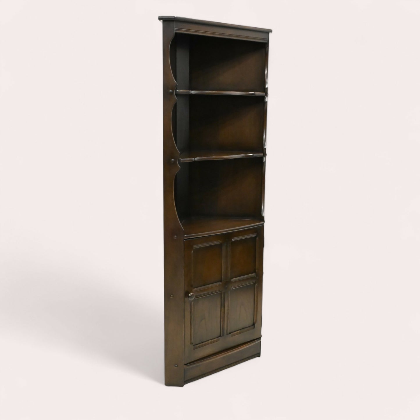 Genuine Ercol Corner Cabinet with Shelves and Cupboard Late 70s FREE UK Delivery. SBR10558/0906E