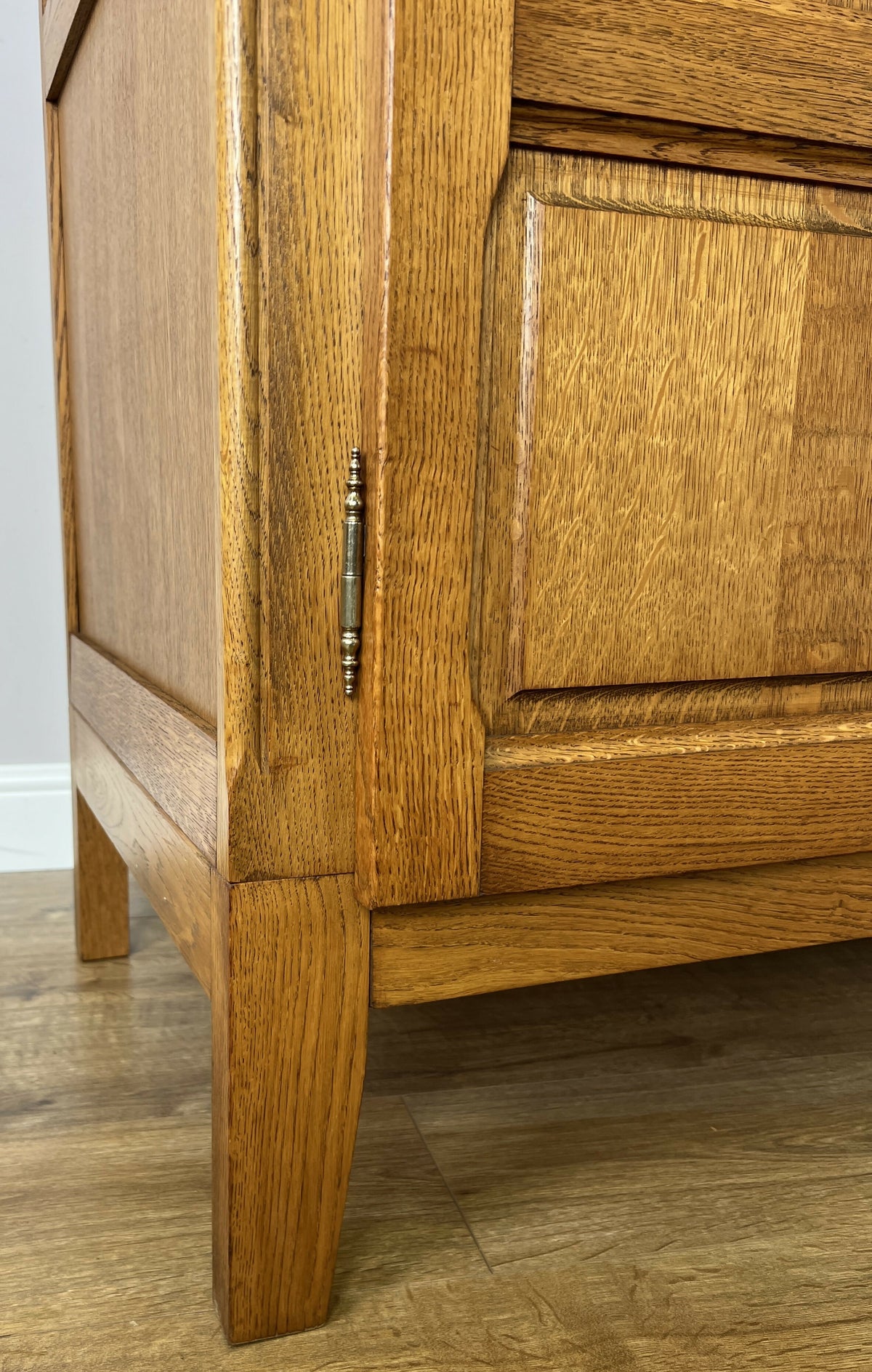 Wardrobe Vintage French Style Oak Triple Door Carved Armoire Cabinet LOT 6526