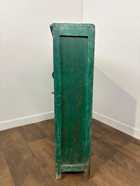 Reclaimed Indian Wood Rustic Green Distressed Cupboard