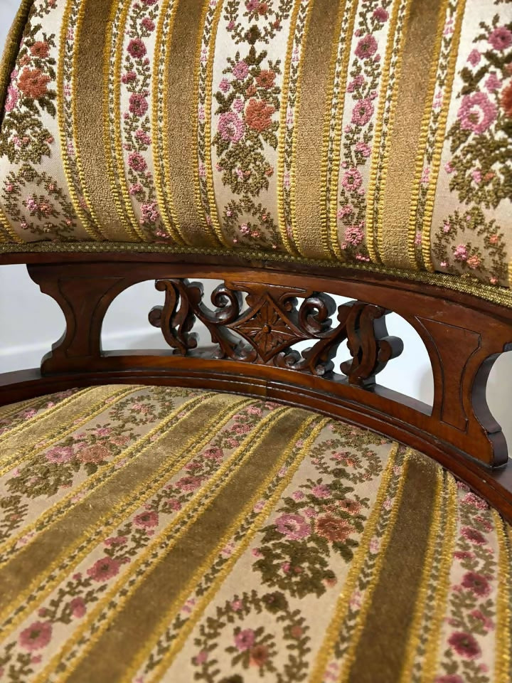 Edwardian Upholstered Walnut Tub Chair