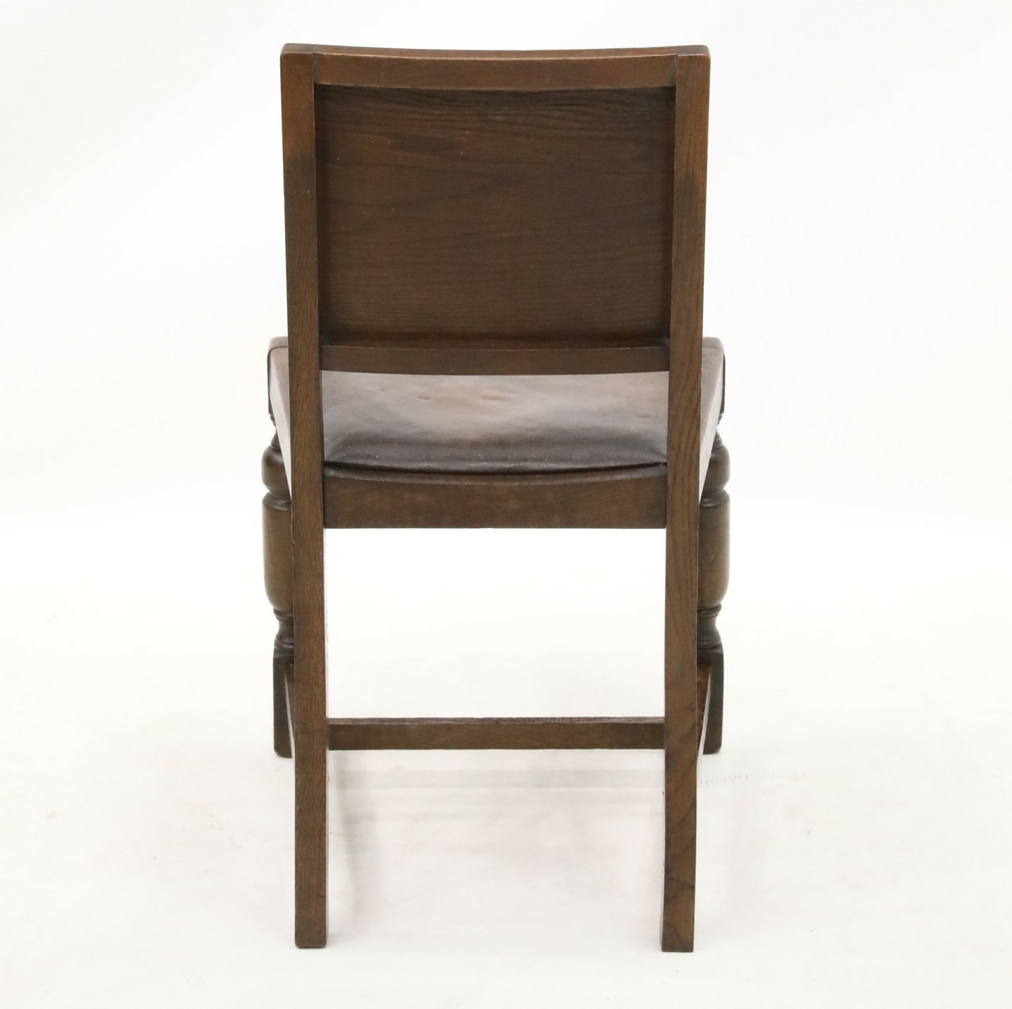 Vintage Oak Hall/Bedroom Chair With Brown Leather Drop In Seat FREE UK Delivery. SBR8480/2410C
