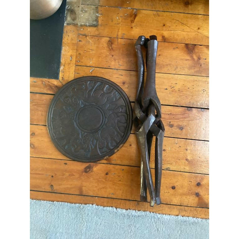 Wood carved Africa Fold Up Side table