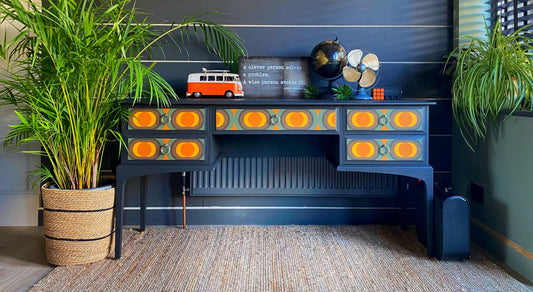 Desk By Stag, Dark Grey Retro 1970s
