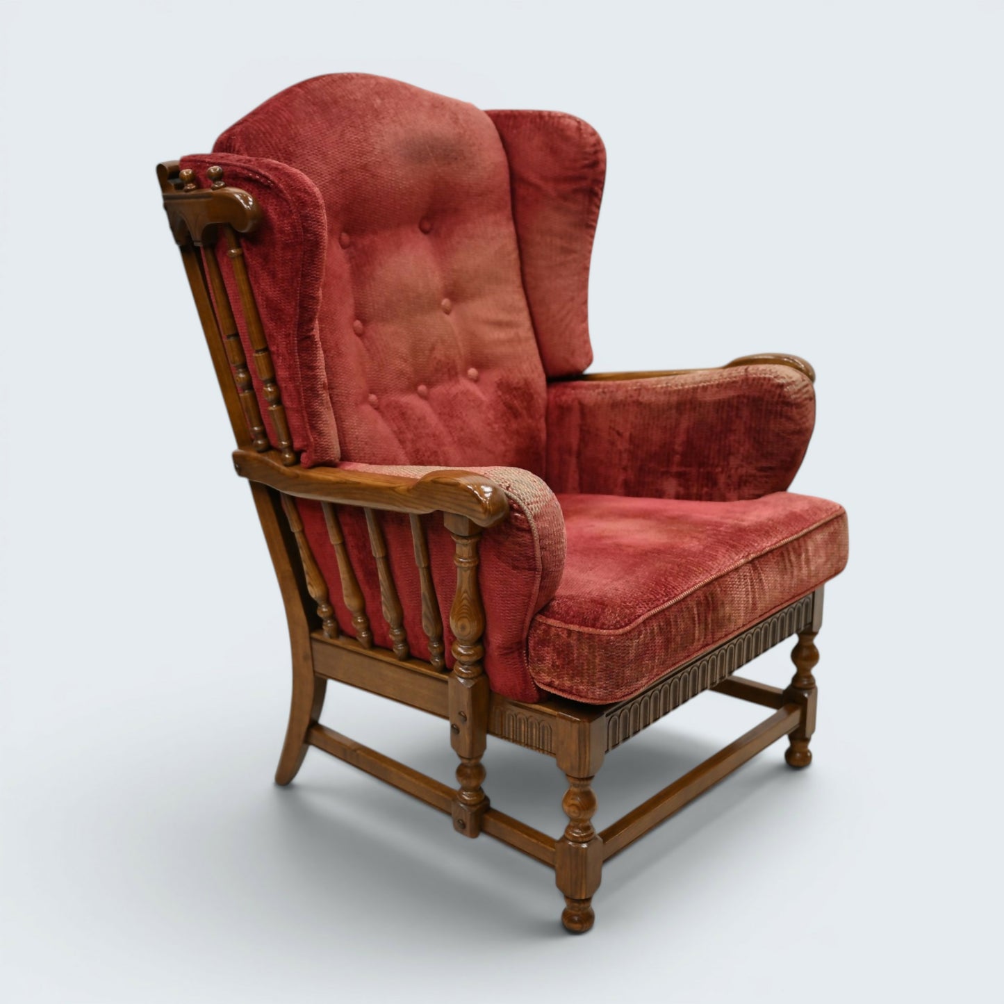 Ercol Cloister Wing Back Easy Fireside Armchair Red Golden Dawn *FREE Delivery