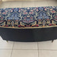 Kraft mid century Ottoman. Newly painted black. William Morris style material.