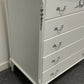 French Louis Style White and silver Chest of Drawers: Ornate 5-Drawer Dresser