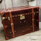 English handmade vintage luxury leather trunk - storage chest - rustic style