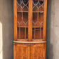 Yew Wood Corner Cabinet / Corner Cupboard Reprodux Bevan Funnel