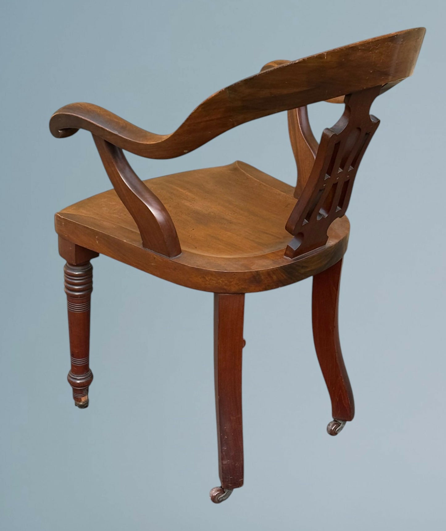 19th Century Walnut Desk Chair / Office Chair