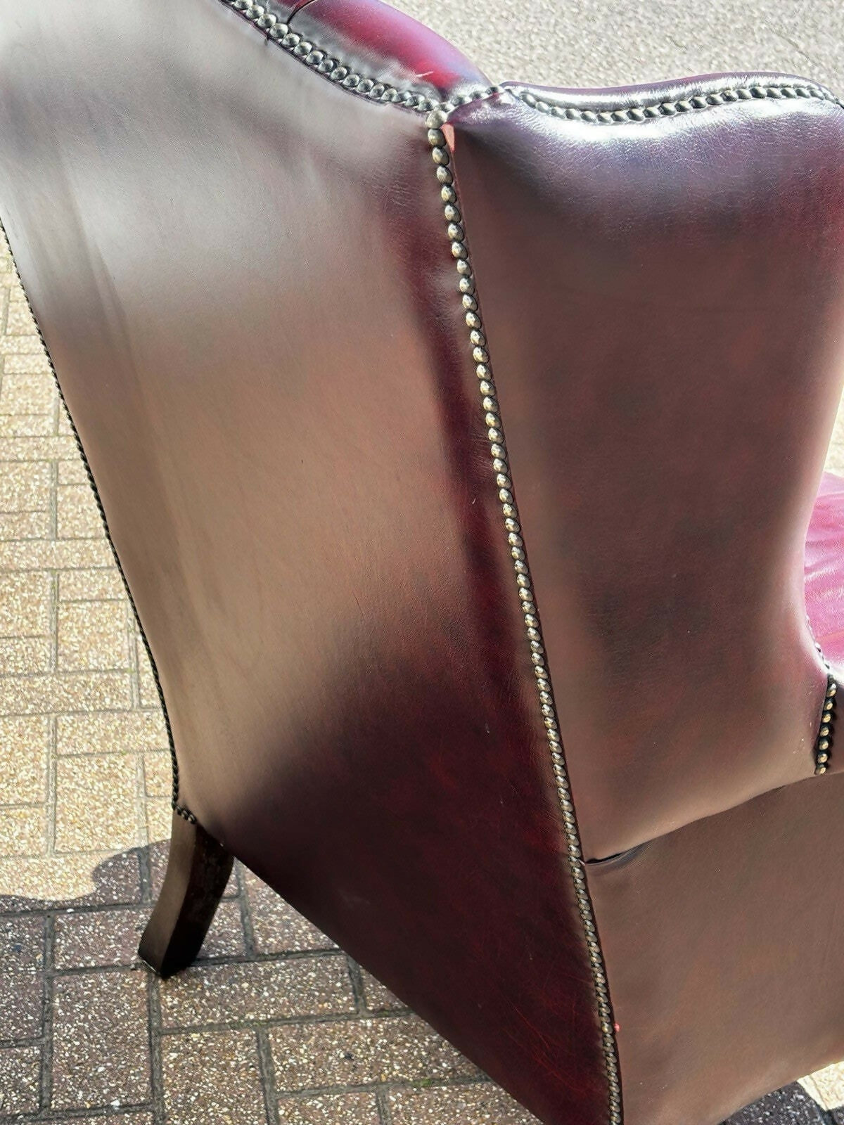 Red Leather Chesterfield Buttoned Back Armchair
