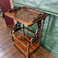 Antique Victorian Burr Walnut Canterbury Whatnot – Magazine & Book Rack with Carved Fretwork