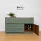 Vintage sage green Nathan sideboard, TV Stand, media centre, retro, console table, drinks cabinet, cocktail, drawer, cupboard Mid century