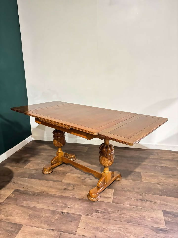 Vintage Honey Oak Draw Leaf Dining Tablemm