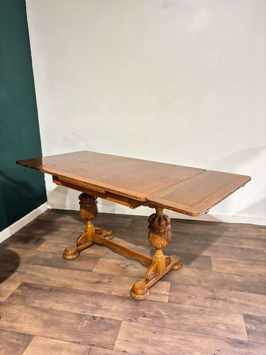 Vintage Honey Oak Draw Leaf Dining Tablemm
