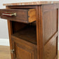 Bedside Table Antique French Style Oak Carved Marble Top Cabinet LOT 6601