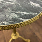 Pair of Circular Gilt Based Tripod Wine Tables with Faux Marble Tops