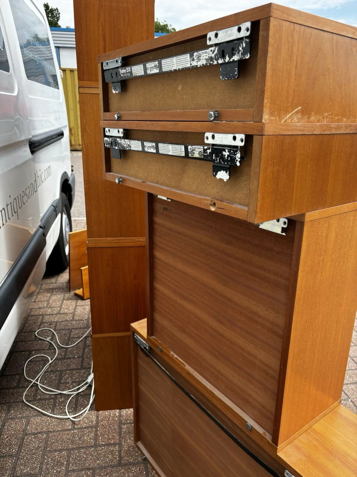 Mid Century 13 Pieces Of Floating Cabinets Vintage Display Cabinet, Shelves & Drawers