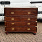 Mahogany Vintage Campaign Secretaire Chest Of Drawers.