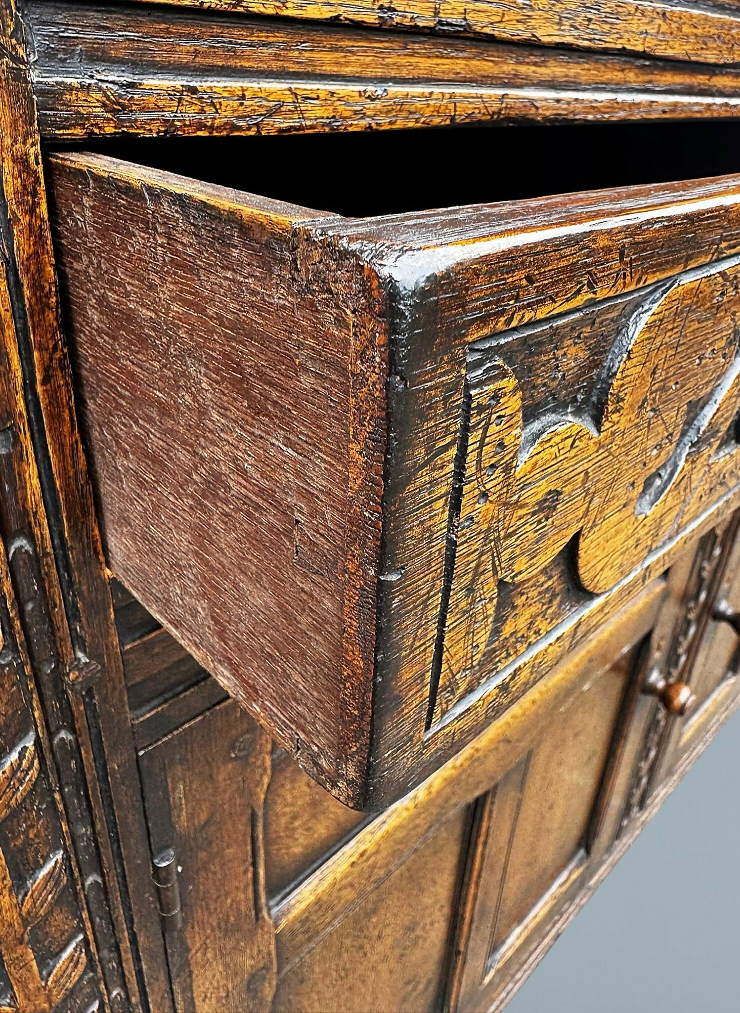 Carved Oak Court Cupboard / Sideboard