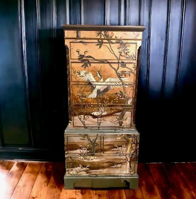 Oriental Vintage Chest Of Drawers, 1950s