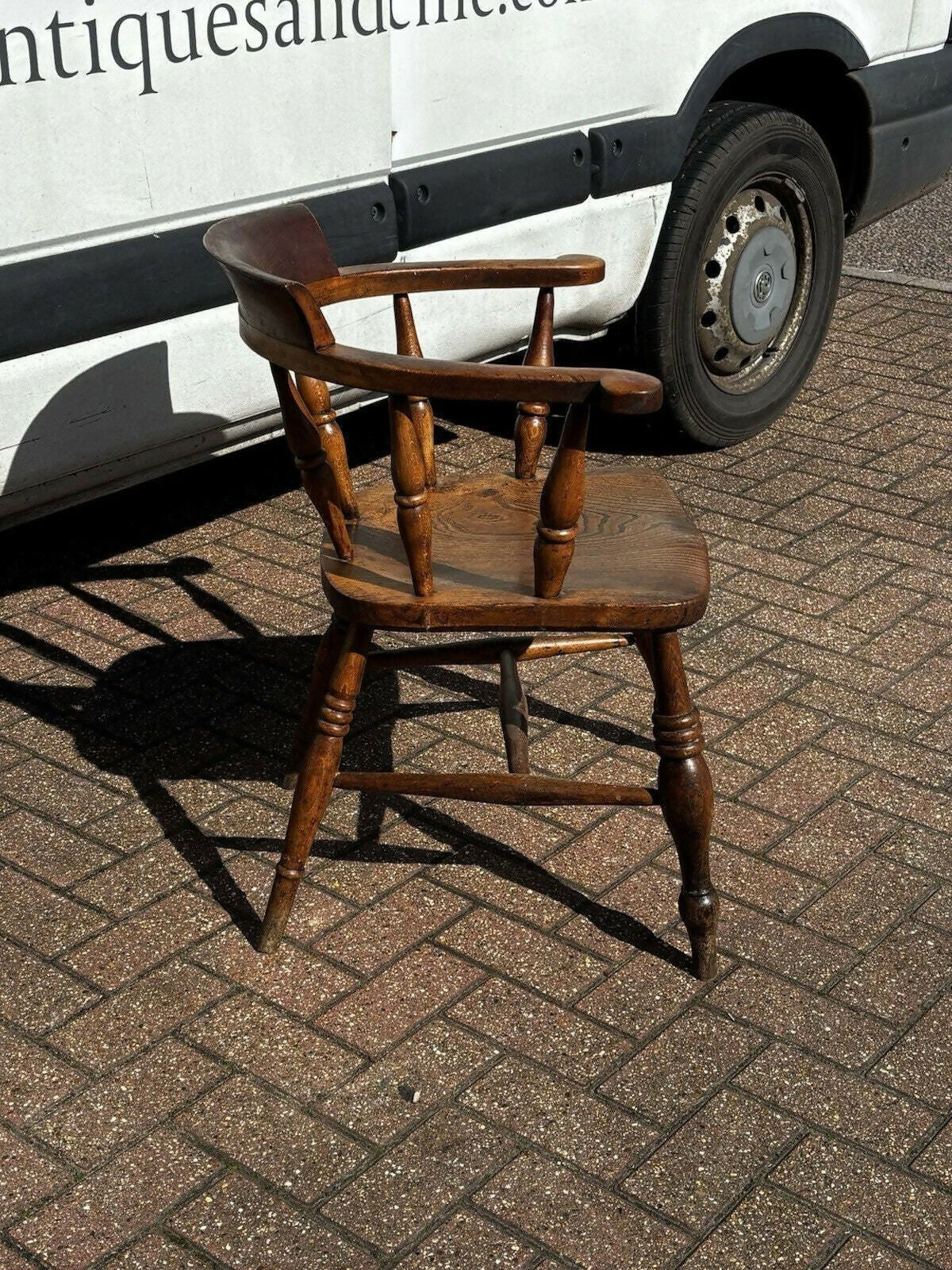Victorian Vintage Fireside Armchair, Turned Legs.
