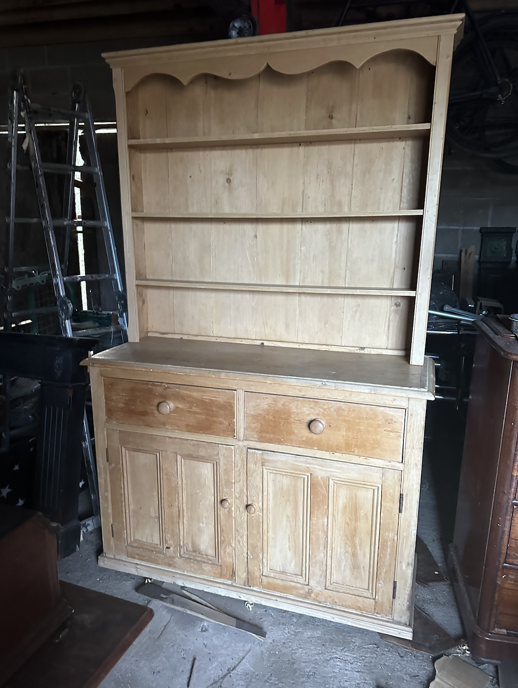 Large Vintage Dresser Linen Cabinet