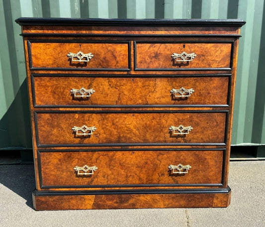 Stunning Quality 19th Century Burr Walnut Chest Of Drawers