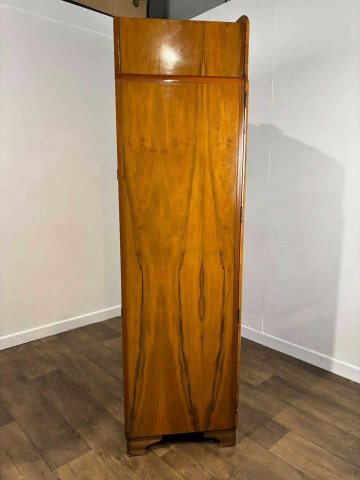 Art Deco Walnut Figured Ladies Wardrobe