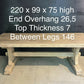 Rare Deep Bleached Oak Farmhouse Dining Table