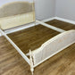 Bed Vintage French King Size Bed Frame Cane Panel Carved Headboard LOT 6410