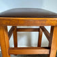 Mid century retro vintage stools wood vinyl brown
