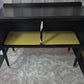 Upcycled Black Sideboard TV Stand with Zebra Print Doors | Gold Leaf Feet | Statement Cabinet | Opus Equus