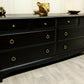 Stag Minstrel Captains Chest, Solid Wood, Eight Drawers, Black Chest of drawers
