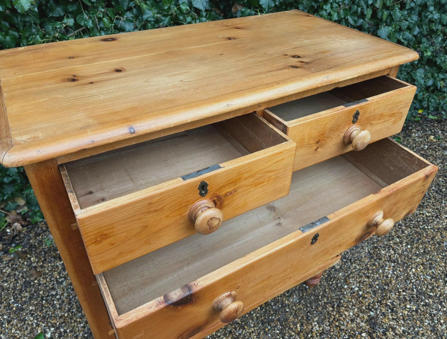 Vintage Victorian Tall Pine Chest Of Drawers