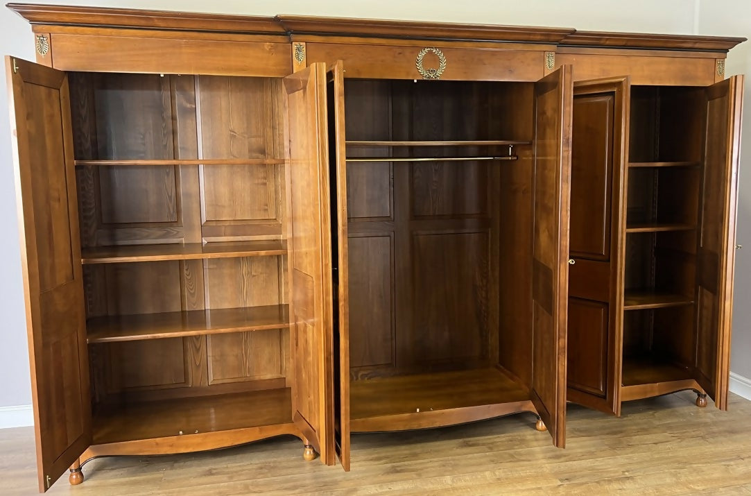 Wardrobe Vintage French Ehalt Six Door Carved Armoire Cabinet LOT 6112