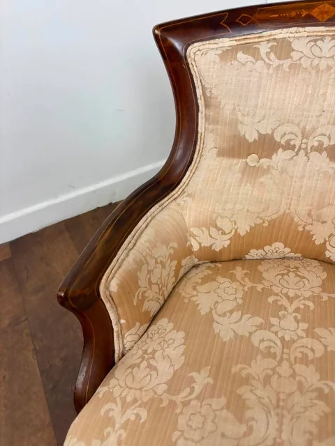 Edwardian Mahogany Inlaid Tub Chair