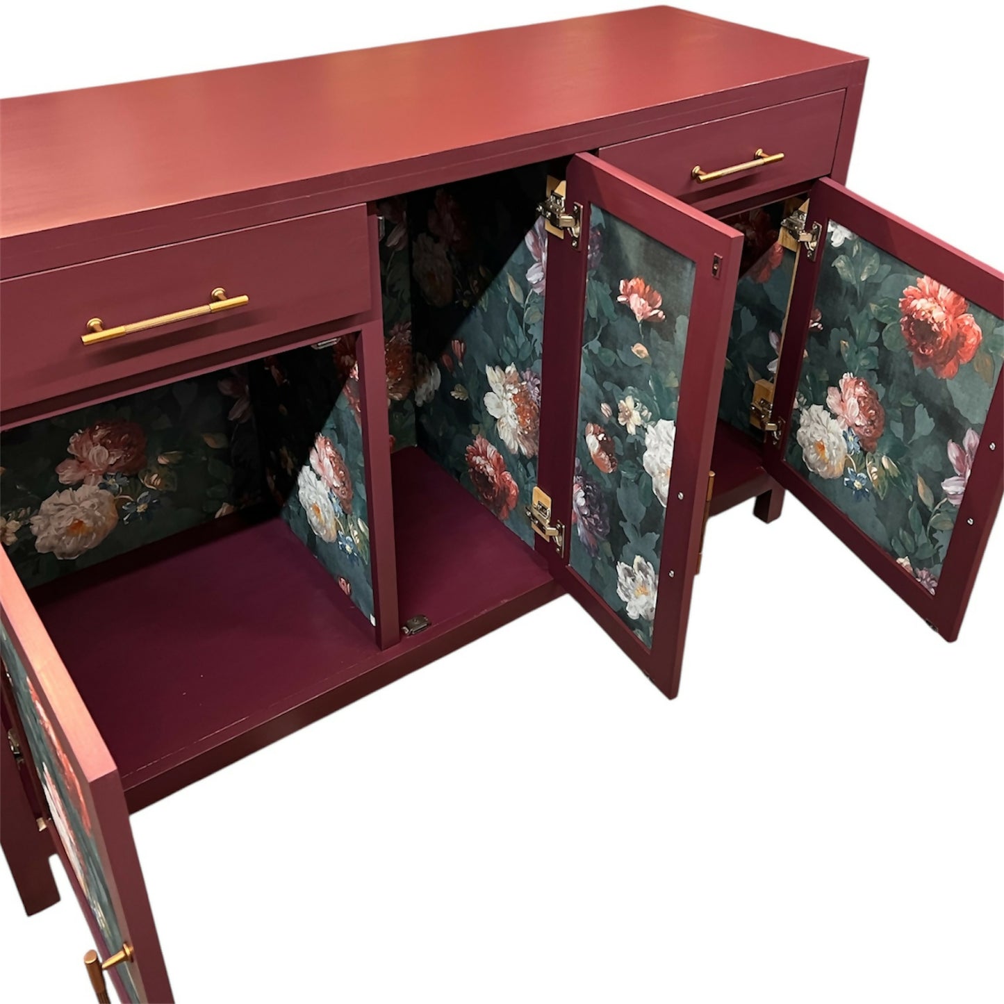 Statement floral oak sideboard